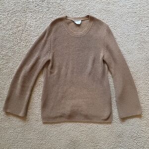 Everlane Women's Scoop/Crew Knit Sweater in Camel Brown